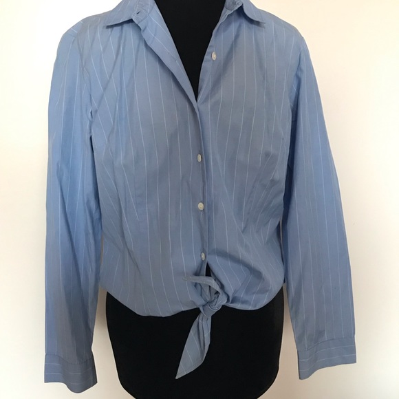 Ann Taylor Button Up Dress Shirt Tie in front - Picture 4 of 6